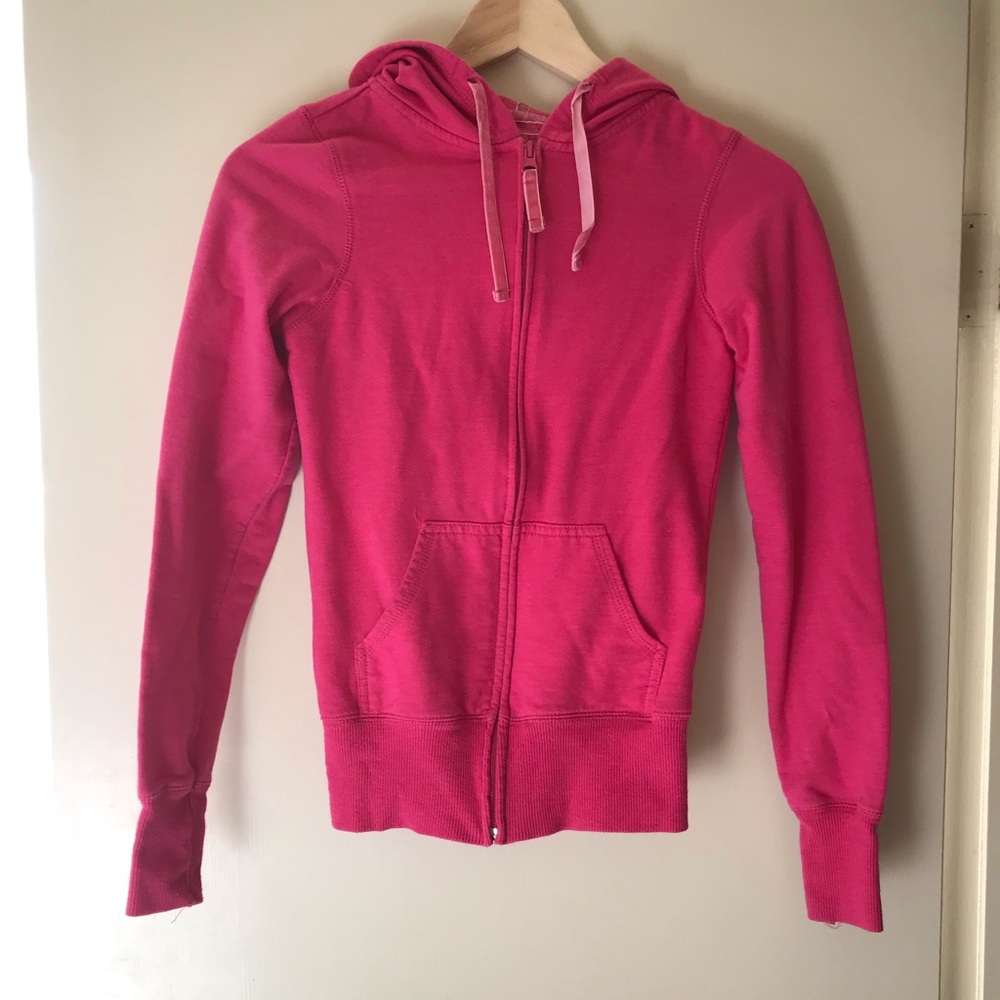 🍍Denim&co pink zippered hoodie🍍
